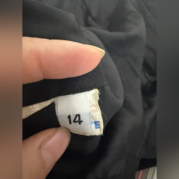 Calvin Klein Vintage Black Wool Coat with Faux Fur Collar size 14 - Picture 4 of 8